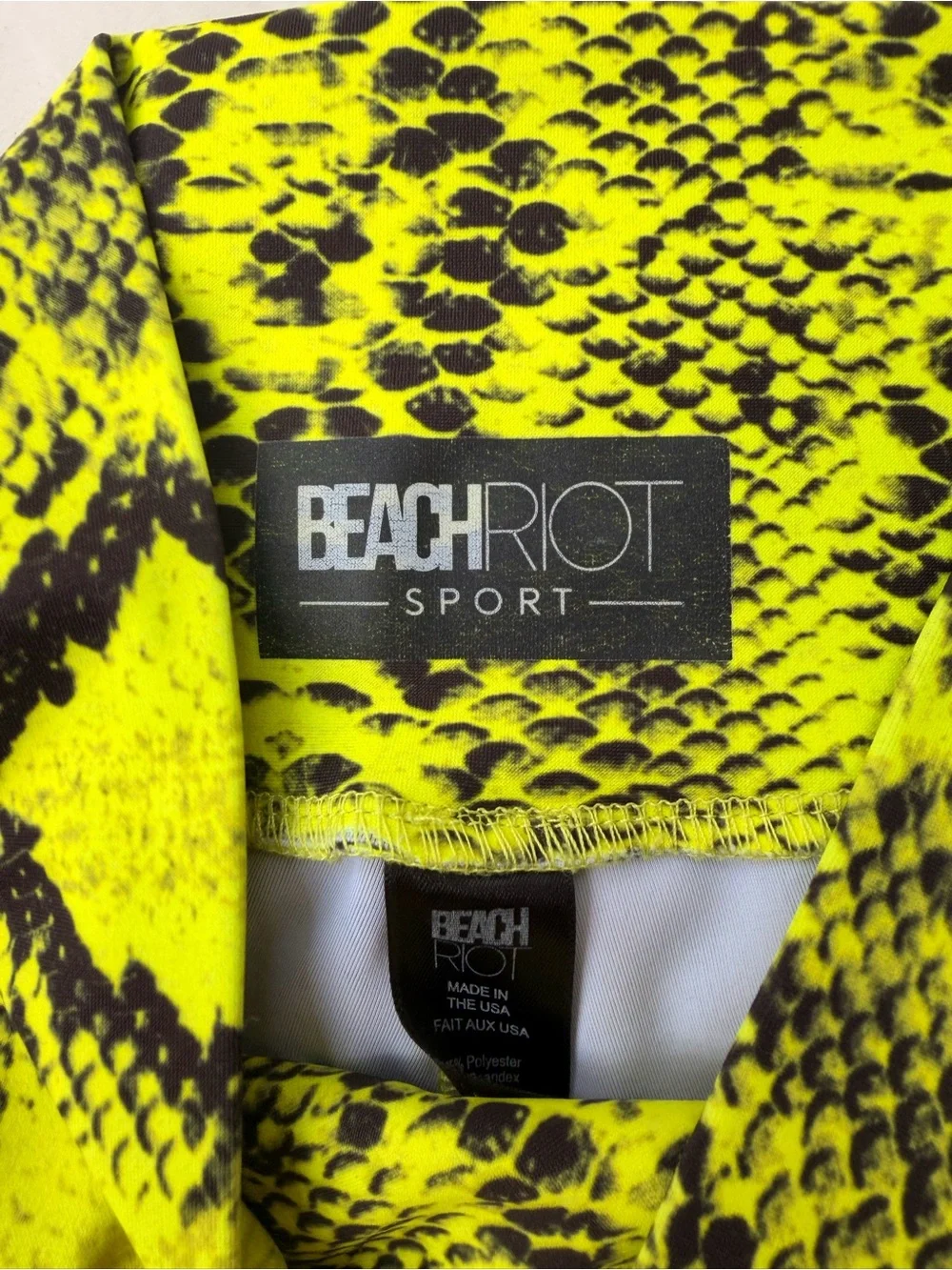 Beach Riot Neon Yellow and Black Snake Print Leggings
